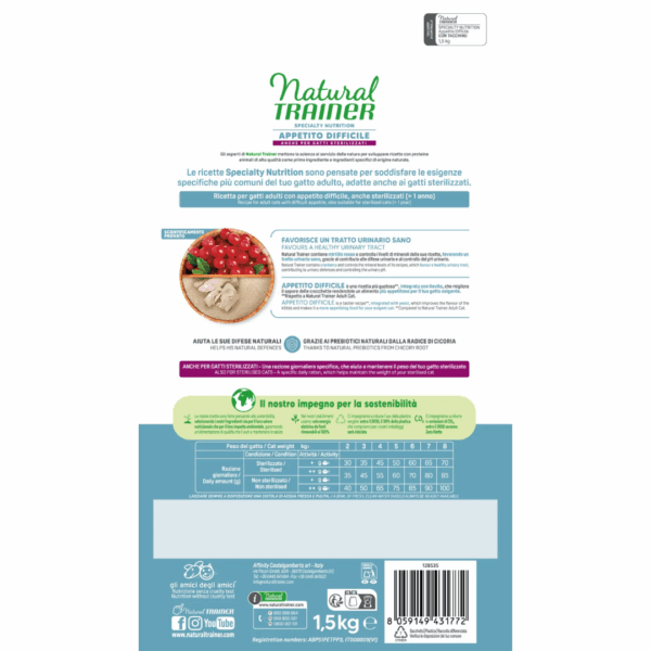 Natural Trainer Cat Specialty Nutrition Appetito Difficile Tacchino - 1,5 kg - immagine 2