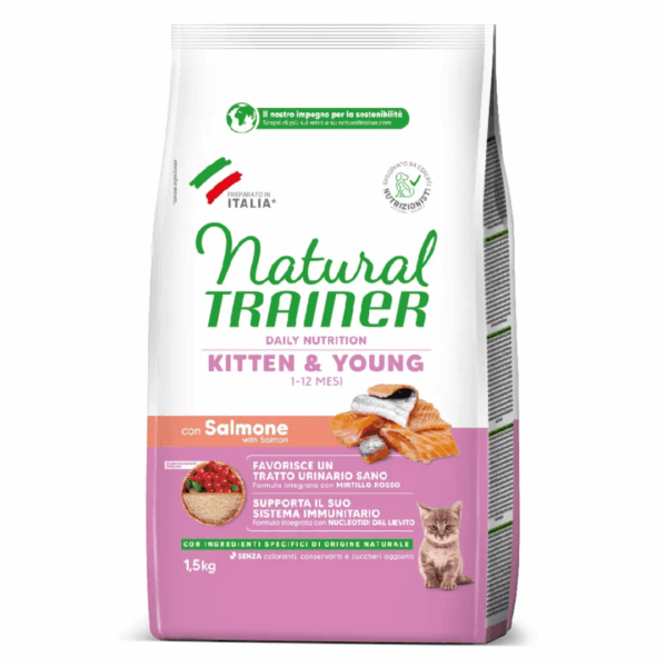 Natural Trainer Cat Daily Nutrition Kitten&Young Salmone - 1,5 kg