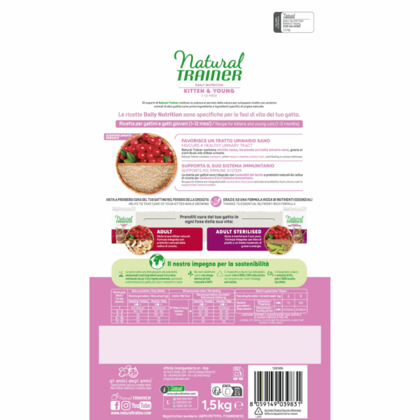 Natural Trainer Cat Daily Nutrition Kitten&Young Salmone - 1,5 kg - immagine 2