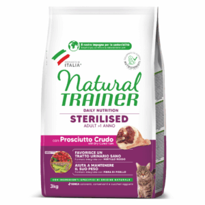 Natural Trainer Cat Daily Nutrition Adult Sterilised Prosciutto Crudo - 3 kg