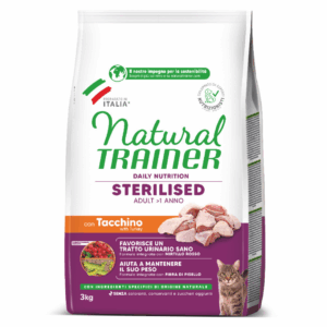 Natural Trainer Cat Daily Nutrition Adult Sterilised Tacchino - 3 kg
