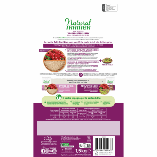 Natural Trainer Cat Daily Nutrition Young Sterilised Pollo - 1,5 kg - immagine 2