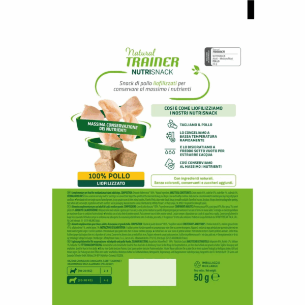 Natural Trainer Dog Medium&Maxi Adult Nutrisnack Pollo - 50 g - immagine 2