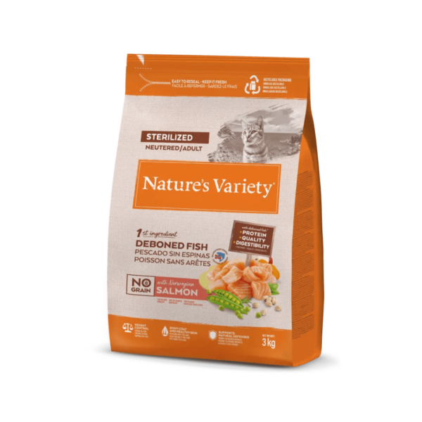 Nature's Variety Cat No Grain Adult Sterilized Salmone - 3 kg - immagine 2