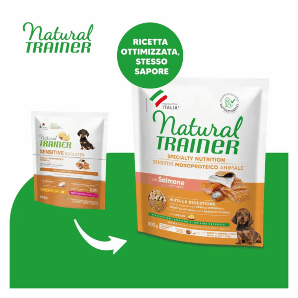 Natural Trainer Dog Specialty Nutrition Sensitive Small&Toy Puppy&Junior Salmone - 800 g - immagine 3