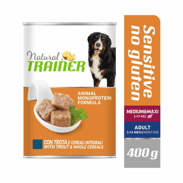 Natural Trainer Dog Sensitive No Gluten Medium&Maxi Adult Trota - 400 g - immagine 4