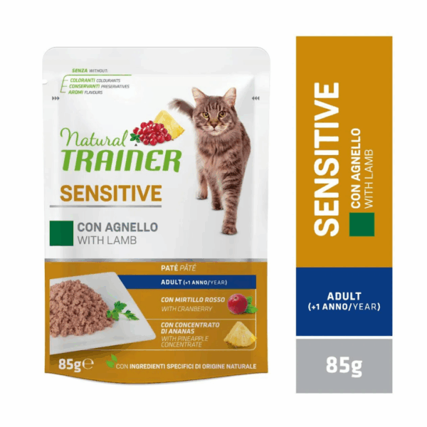 Natural Trainer Cat Adult Sensitive Paté Agnello - 85 g - immagine 4