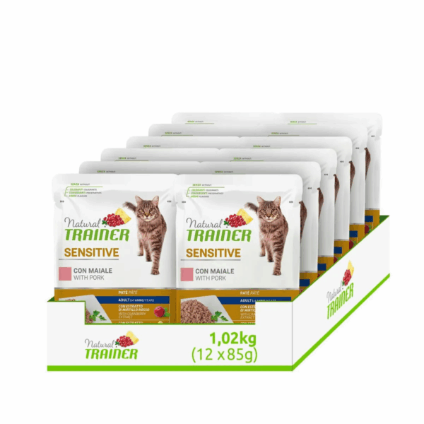 Natural Trainer Cat Adult Sensitive Paté Maiale - 85 g - immagine 3