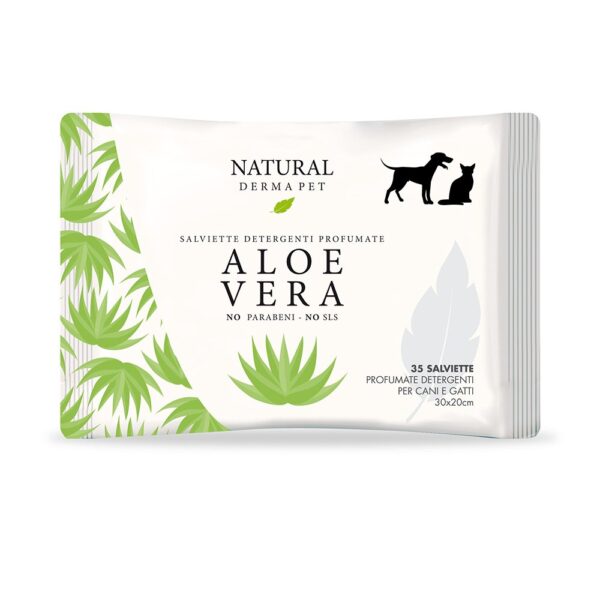 Natural Derma Pet Salviette Detergenti Profumate Aloe Vera - 35 pz