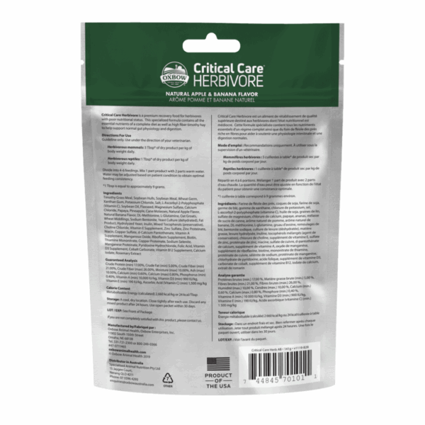Oxbow Critical Care Herbivore Natural Gusto Anice - 141 g - immagine 2
