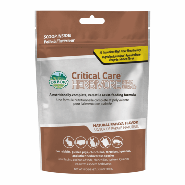 Oxbow Critical Care Herbivore Fine Grind Natural Papaya Flavor - 100 g