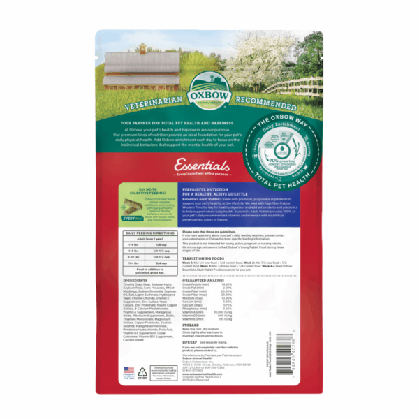 Oxbow Essentials Adult Rabbit Food - 2,25 kg - immagine 2