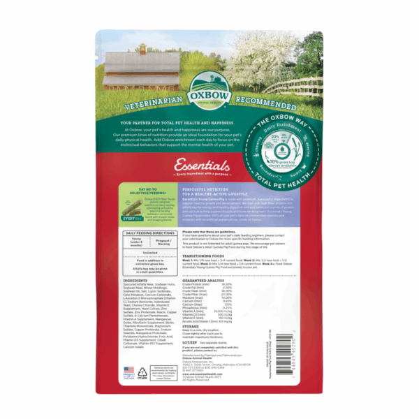 Oxbow Essentials Young Guinea Pig Food - 2,25 kg - immagine 2
