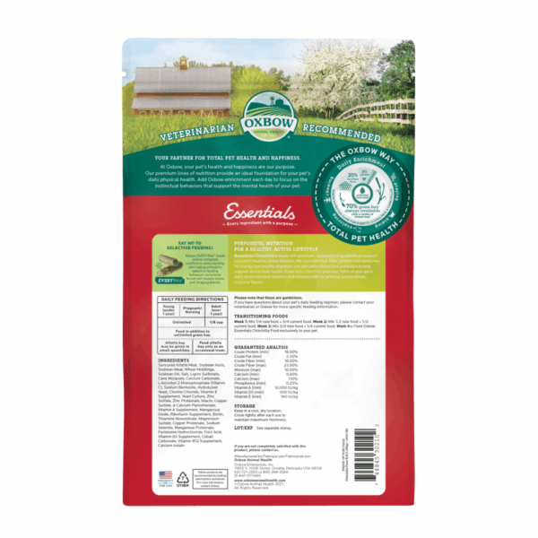 Oxbow Essentials Chinchilla Food - 1,36 kg - immagine 2