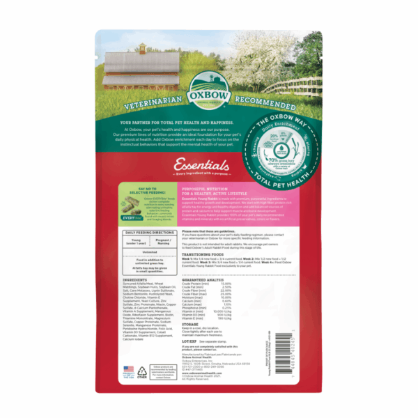Oxbow Essentials Young Rabbit Food - 2,25 kg - immagine 2