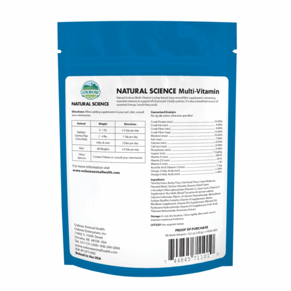 Oxbow Natural Science Multi Vitamin - 120 g - immagine 2