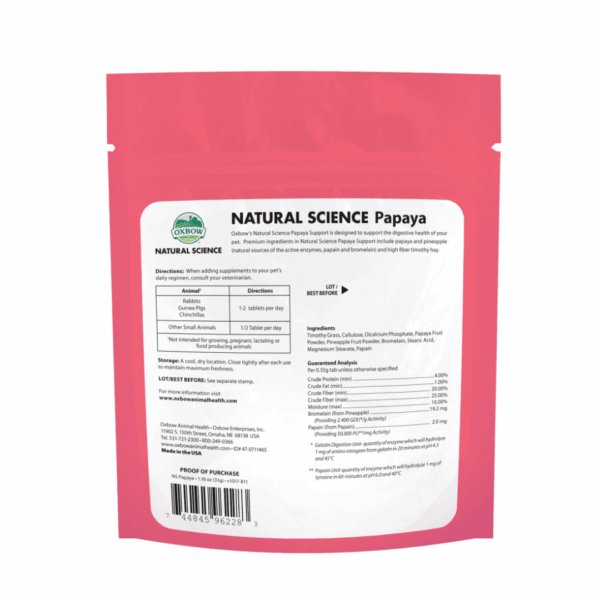 Oxbow Natural Science Papaya Support - 33 g - immagine 2