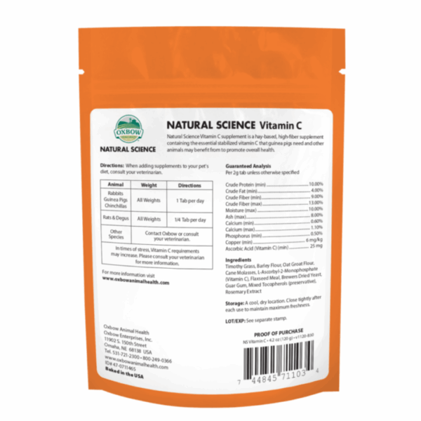 Oxbow Natural Science Vitamin C - 120 g - immagine 2