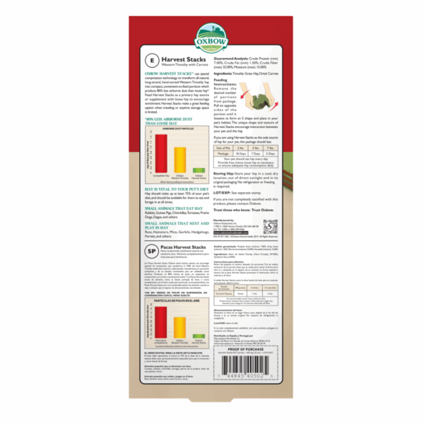 Oxbow Harvest Stacks/Raccolte di Fieno Timoteo Occidentale e Carota - 1 kg - immagine 2
