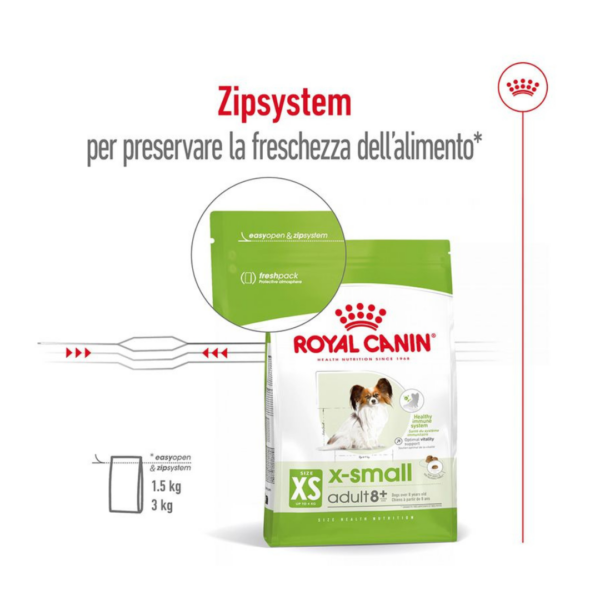 Royal Canin Dog X-Small Adult 8+ - 1,5 kg - immagine 2
