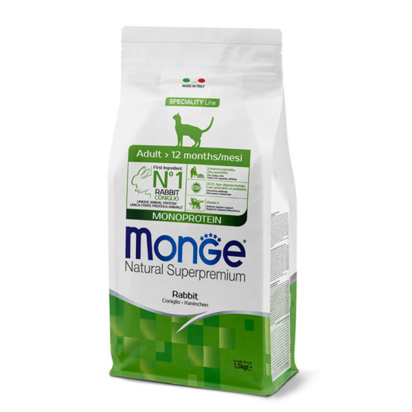 Monge Natural Superpremium Cat Adult Monoprotein Coniglio - 1,5 kg