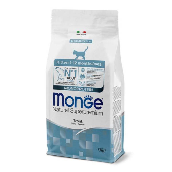 Monge Natural Superpremium Cat Kitten Monoprotein Trota - 1,5 kg