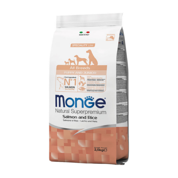 Monge Natural Superpremium Dog All Breeds Puppy&Junior Monoprotein Salmone - 2,5 kg