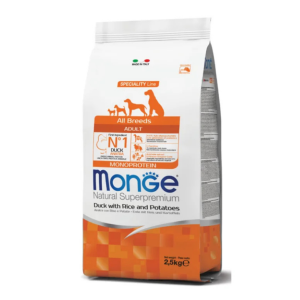 Monge Natural Superpremium Dog All Breeds Adult Monoproteic Anatra - 2,5 kg