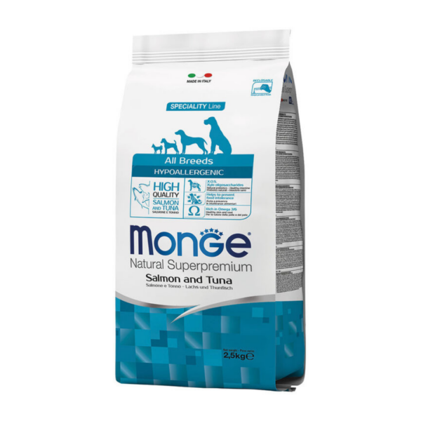 Monge Natural Superpremium Dog All Breeds Adult Hypo Salmone e Tonno - 2,5 kg