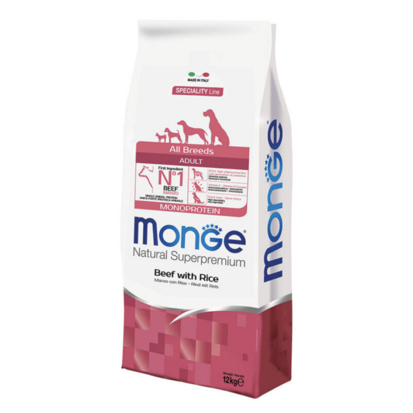 Monge Natural Superpremium Dog All Breeds Adult Monoproteic Manzo - 12 kg