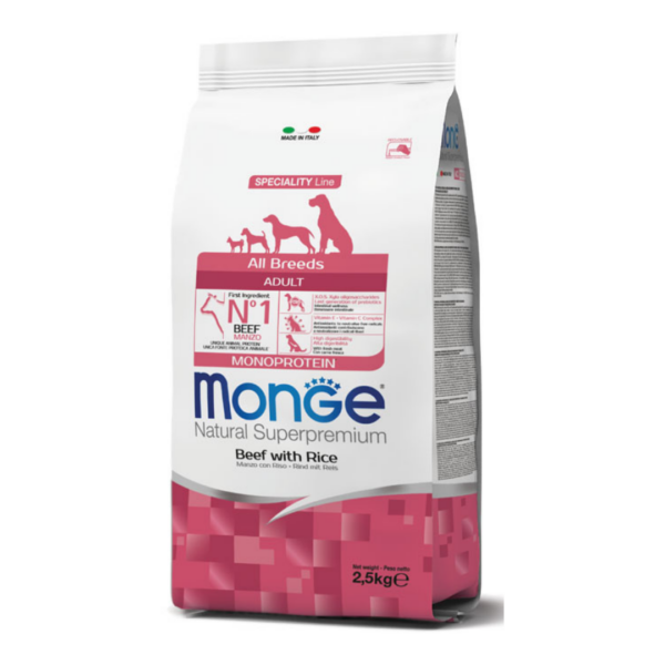 Monge Natural Superpremium Dog All Breeds Adult Monoproteic Manzo - 2,5 kg