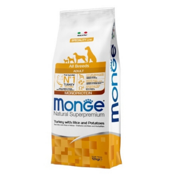 Monge Natural Superpremium Dog All Breeds Adult Monoprotein Tacchino - 12 kg