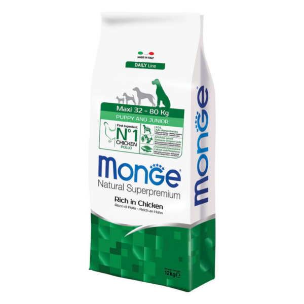 Monge Natural Superpremium Dog Maxi Puppy&Junior Pollo - 12 kg