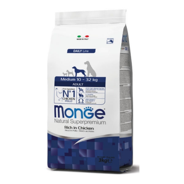 Monge Natural Superpremium Dog Medium Adult Pollo - 3 kg