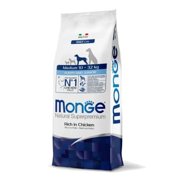 Monge Natural Superpremium Dog Medium Puppy&Junior Pollo - 12 kg