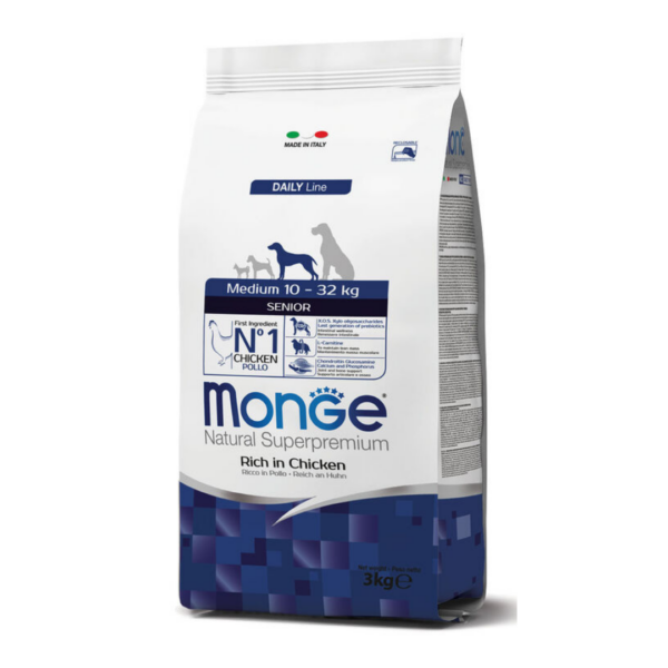 Monge Natural Superpremium Dog Medium Senior Pollo - 3 kg
