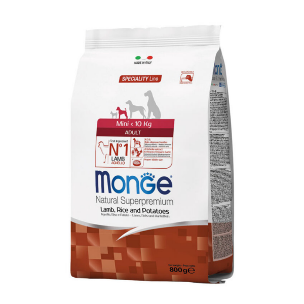Monge Natural Superpremium Dog Mini Adult Monoprotein Agnello - 800 g