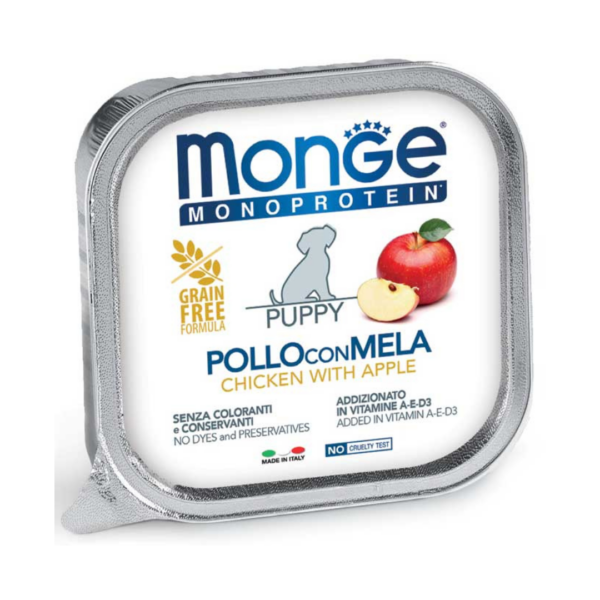 Monge Monoprotein Dog Puppy&Junior Paté Pollo con Mela - 150 g