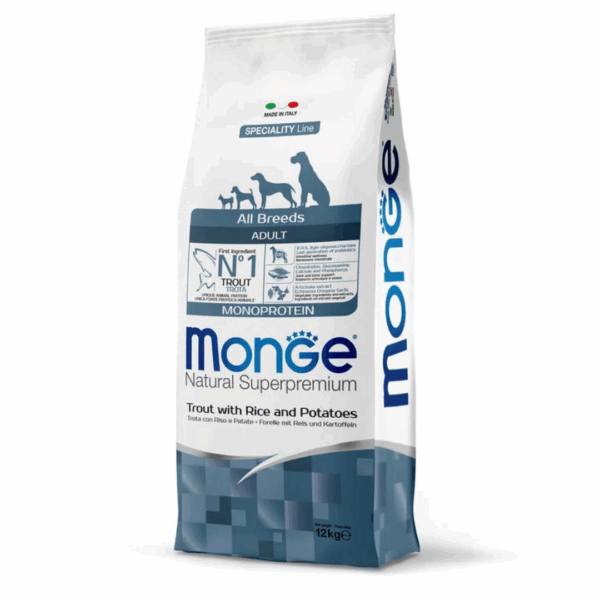 Monge Natural Superpremium Dog All Sizes Monoprotein Trota – 12 kg