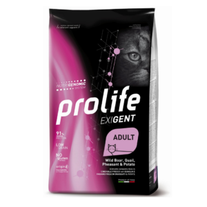 Prolife Exigent Cat Adult Cinghiale, Quaglia, Fagiano e Patate - 400 g