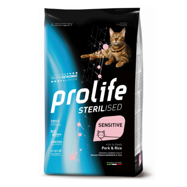 Prolife Sterilised Cat Sensitive Maiale e Riso - 400 g