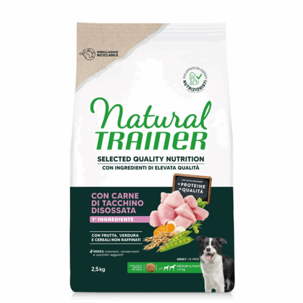 Natural Trainer SQN Dog Adult Medium&Maxi Tacchino - 2,5 kg