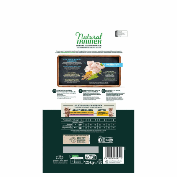 Natural Trainer SQN Cat Adult Sterilised Pesce Bianco - 1,25 kg - immagine 2