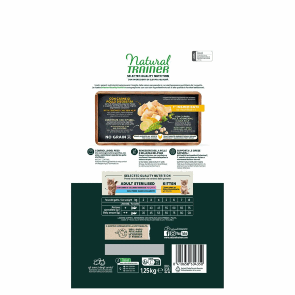 Natural Trainer SQN Cat Adult Sterilised No Grain Pollo - 1,25 kg - immagine 2