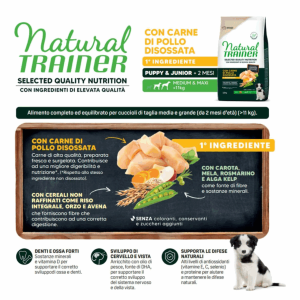 Natural Trainer SQN Dog Puppy&Junior Medium&Maxi Pollo - 2,5 kg - immagine 3