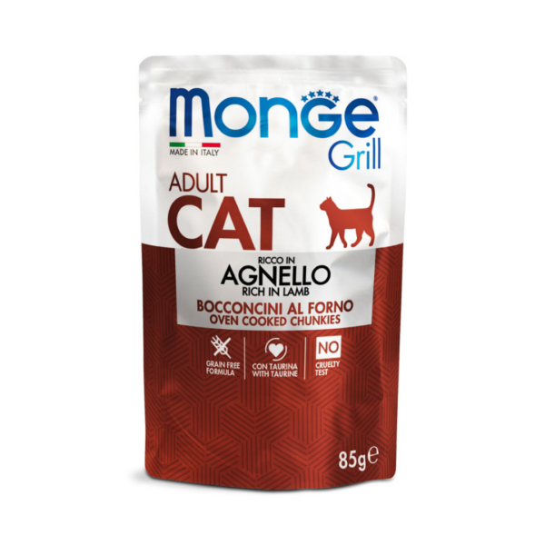 Monge Cat Grill Adult Sterilised Multipack Vitello, Galletto e Trota – 12X85 g - immagine 2