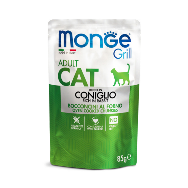 Monge Grill Cat Adult Bocconcini in Jelly Coniglio - 85 g