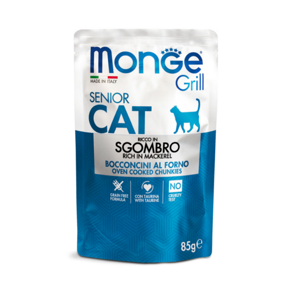 Monge Grill Cat Senior Bocconcini in Jelly Sgombro - 85 g