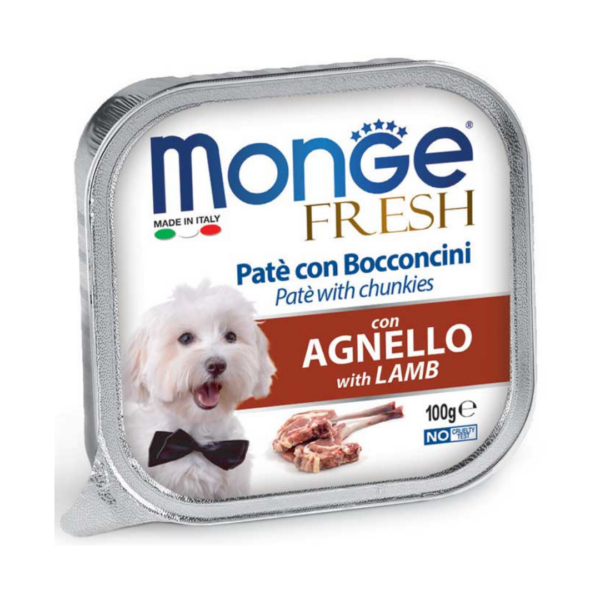 Monge Fresh Dog Paté con Bocconcini Agnello - 100 g
