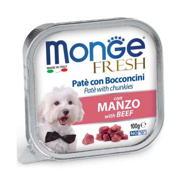 Monge Fresh Dog Paté con Bocconcini Manzo - 100 g